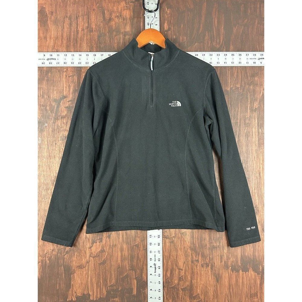 The North Face Fleece Quarter Zip Up TKA 100‎ Sweat Shirt Womens Large Black GUC